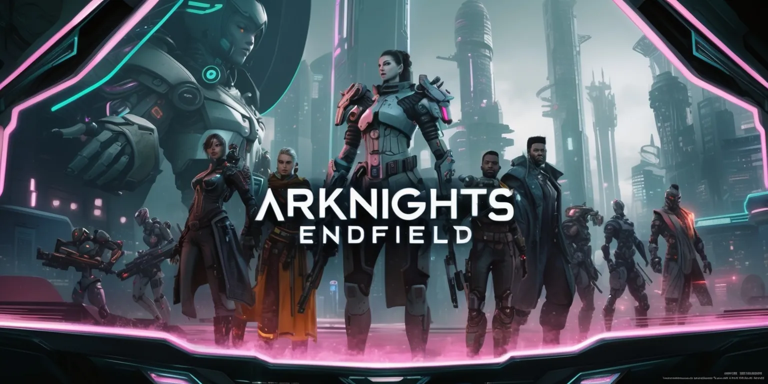 A futuristic sci-fi themed illustration depicting a scene from the Arknights Endfield game, with a muted color palette and sleek, modern architecture, featuring a mix of realistic and stylized character designs, intricate mechanical details, and neon-lit accents, set against a backdrop of a dystopian cityscape with towering skyscrapers and advanced technologies, incorporating subtle gradients and textured effects to create a sense of depth and atmosphere, with a focus on showcasing the game's unique visual style and immersive world, and including various characters with distinctive facial features, diverse skin tones, and elaborate costumes, with subtle hints of lore and storytelling elements woven throughout the scene.
